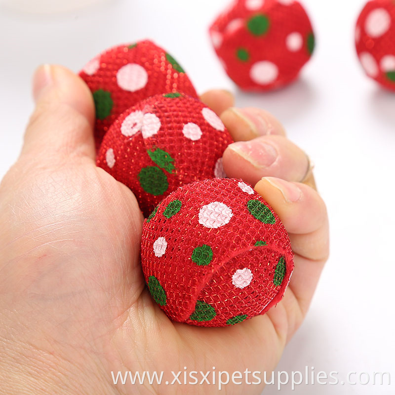 red cat ball toy with rattle pet products